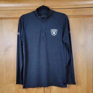 Under Armour Lightweight Black NFL Raiders Quarter Zip Long Sleeve Pullover - S